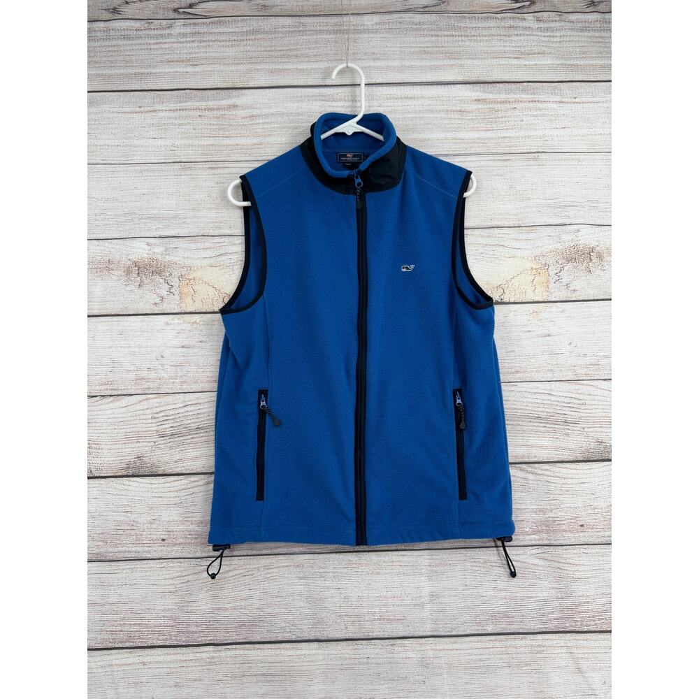 Vineyard Vines Full Zip Fleece Vest‎ Mens XS Blue Black Stretch